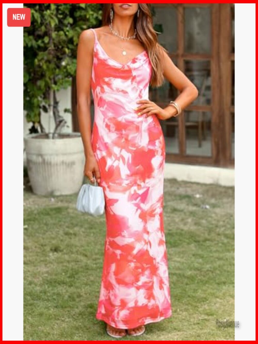 Floral Spaghetti Strap Maxi Bodycon Dress Backless Stretch Formal - Picture 2 of 7